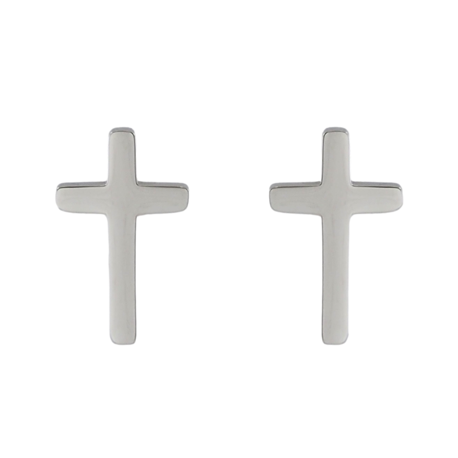 Серьги Xuping TTM Stainless Steel цвет Родий пусеты Крестики фото №1