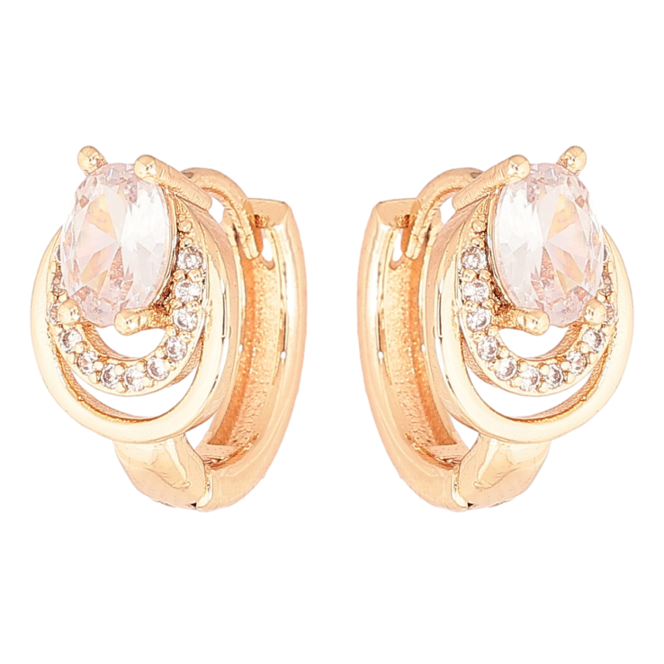 Сережки Xuping M&L Колір 18K колечка «Візерунок з кристалами» фото №20