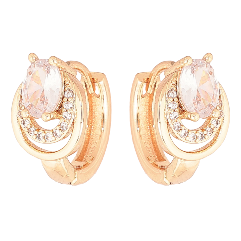 Сережки Xuping M&L Колір 18K колечка «Візерунок з кристалами» фото №3