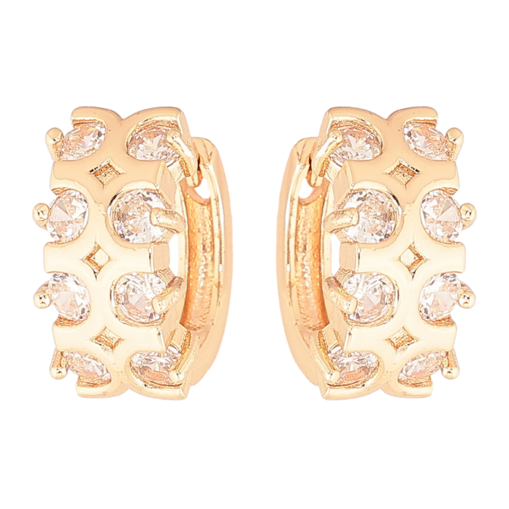 Серьги Xuping M&L Цвет 18K колечки Узор с вставками кристаллов фото №2