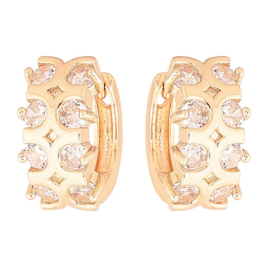 Серьги Xuping M&L Цвет 18K колечки Узор с вставками кристаллов фото №1