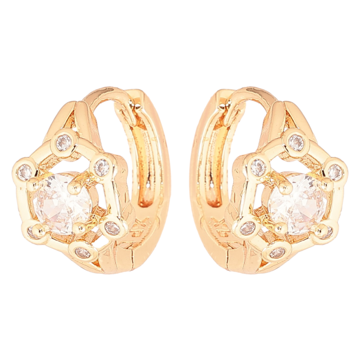 Серьги Xuping M&L Цвет 18K колечки Узор с вставками кристаллов фото №3