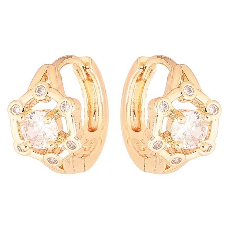 Серьги Xuping M&L Цвет 18K колечки Узор с вставками кристаллов фото №2