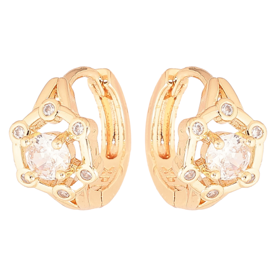 Серьги Xuping M&L Цвет 18K колечки Узор с вставками кристаллов фото №1