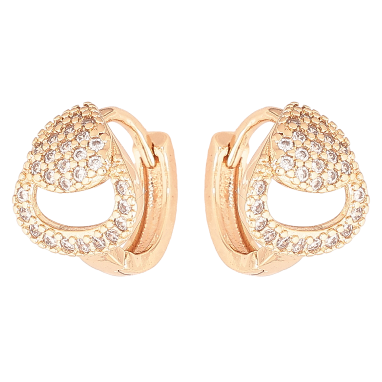 Серьги Xuping M&L Цвет 18K колечки Узор с инкрустацией кристаллами фото №1