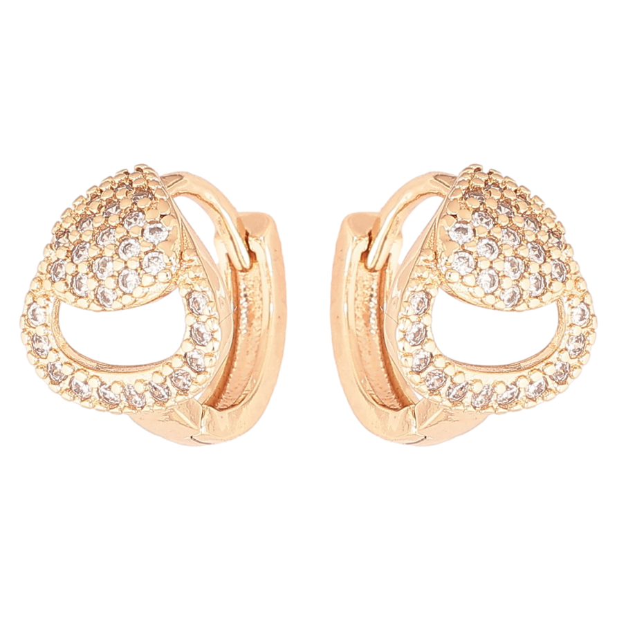 Серьги Xuping M&L Цвет 18K колечки Узор с инкрустацией кристаллами фото №1