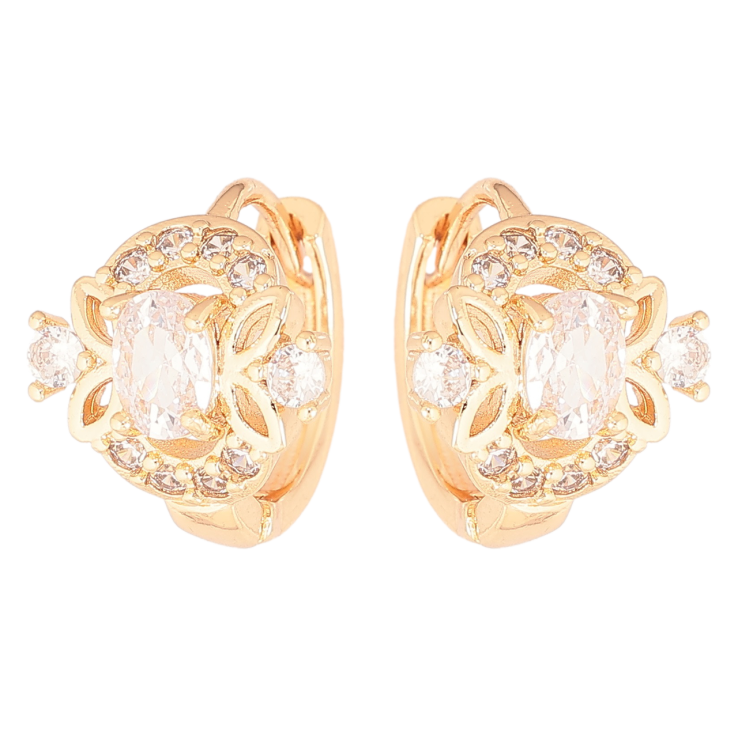 Сережки Xuping M&L Колір 18K колечка «Візерунок з кристалами» фото №19