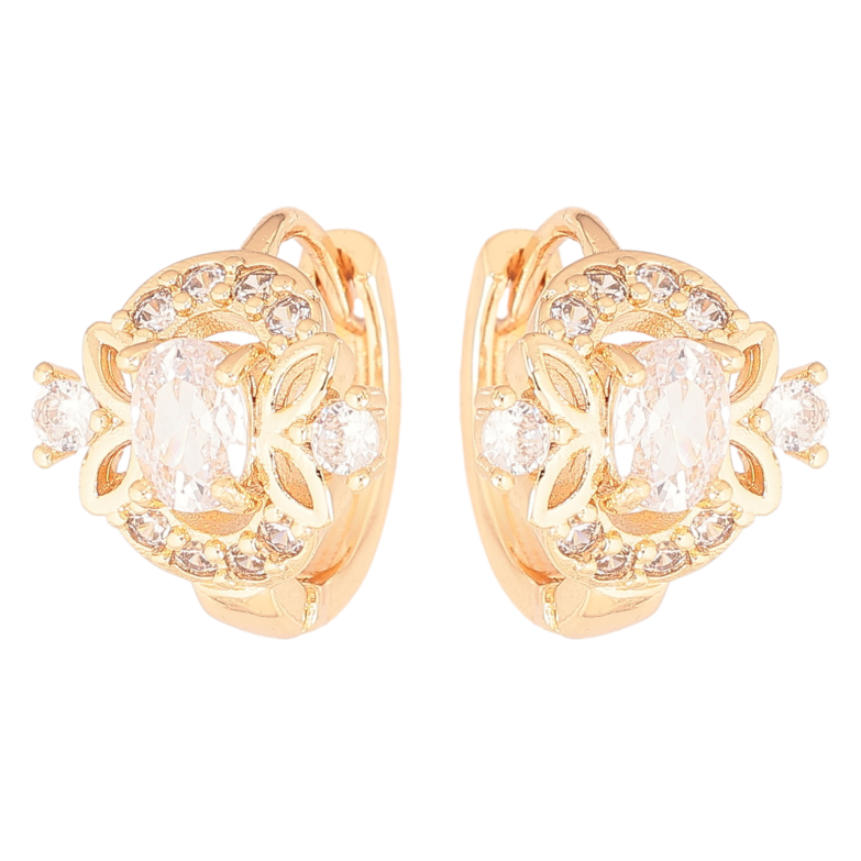 Сережки Xuping M&L Колір 18K колечка «Візерунок з кристалами» фото №1