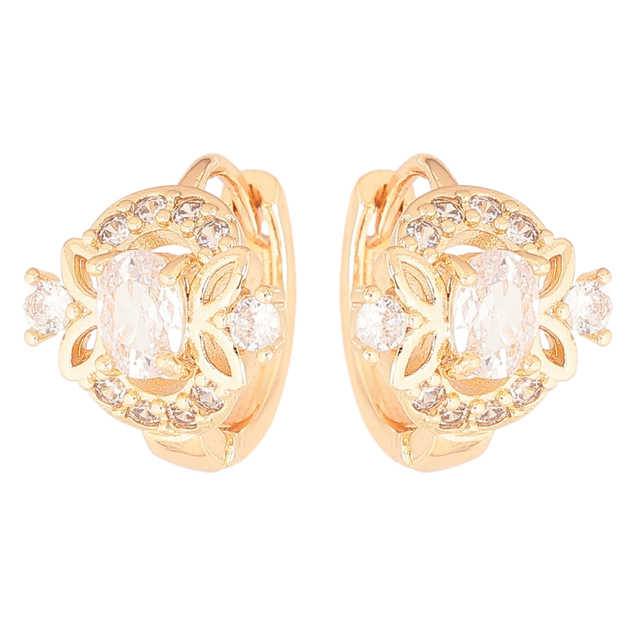 Сережки Xuping M&L Колір 18K колечка «Візерунок з кристалами» фото №1