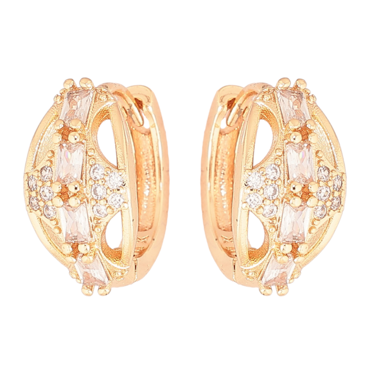 Сережки Xuping M&L Колір 18K колечка «Візерунок з кристалами» фото №21