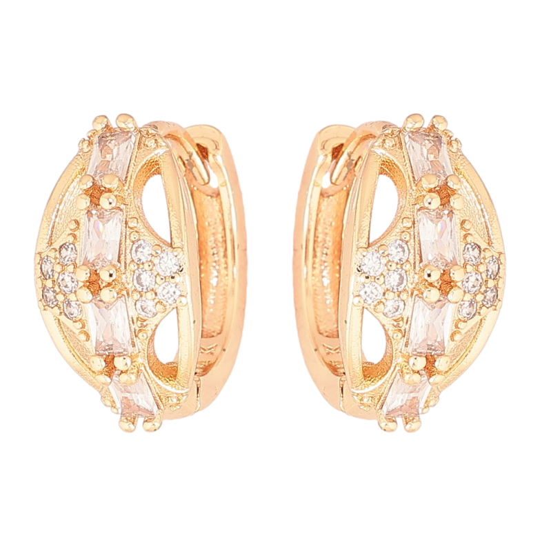 Серьги Xuping M&L Цвет 18K колечки Узор с кристаллами фото №2