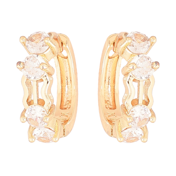 Серьги Xuping M&L Цвет 18K колечки Узор с кристаллами фото №25