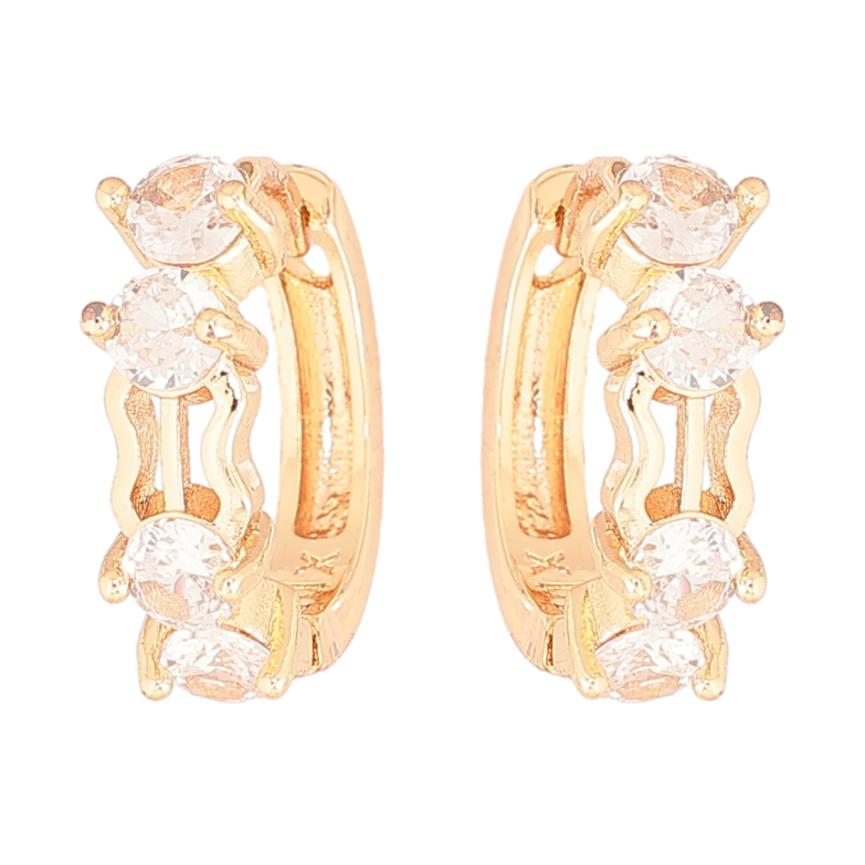 Серьги Xuping M&L Цвет 18K колечки Узор с кристаллами фото №1