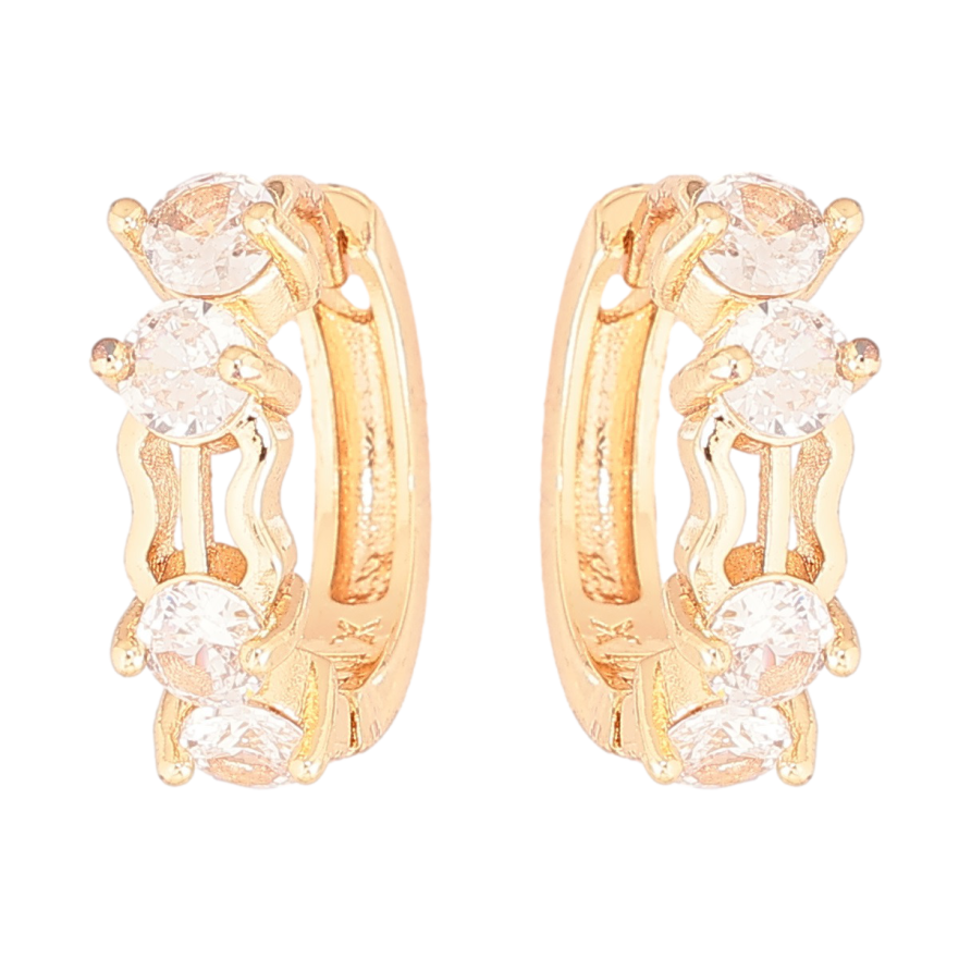 Серьги Xuping M&L Цвет 18K колечки Узор с кристаллами фото №1