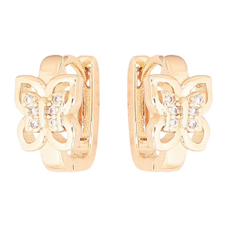 Серьги Xuping M&L Цвет 18K колечки Бабочки фото №4