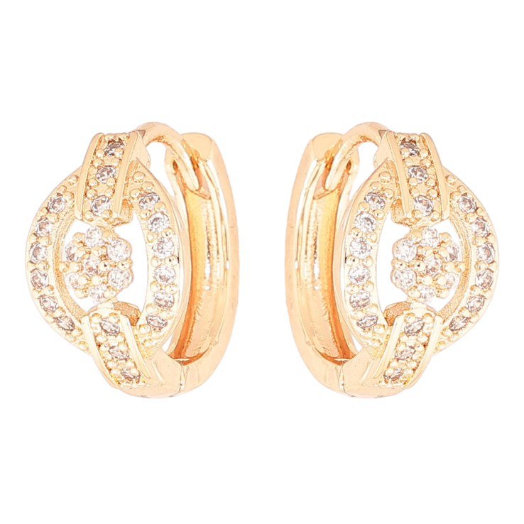 Серьги Xuping M&L Цвет 18K колечки Узор с инкрустацией кристаллами фото №12