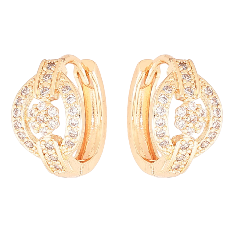 Серьги Xuping M&L Цвет 18K колечки Узор с инкрустацией кристаллами фото №1