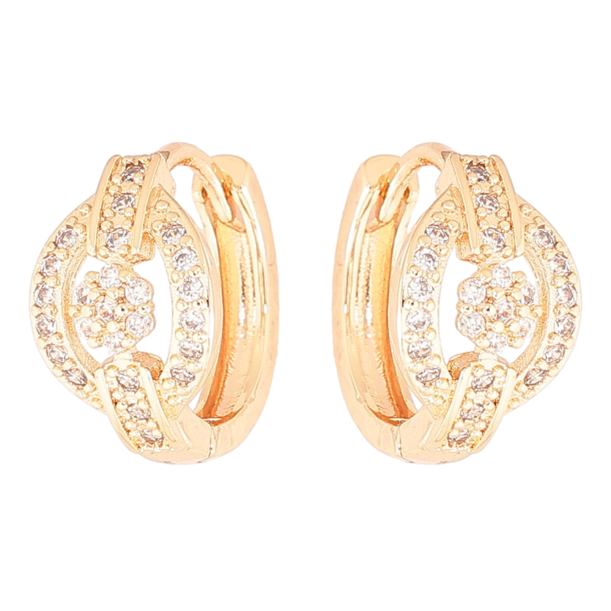 Серьги Xuping M&L Цвет 18K колечки Узор с инкрустацией кристаллами фото №1