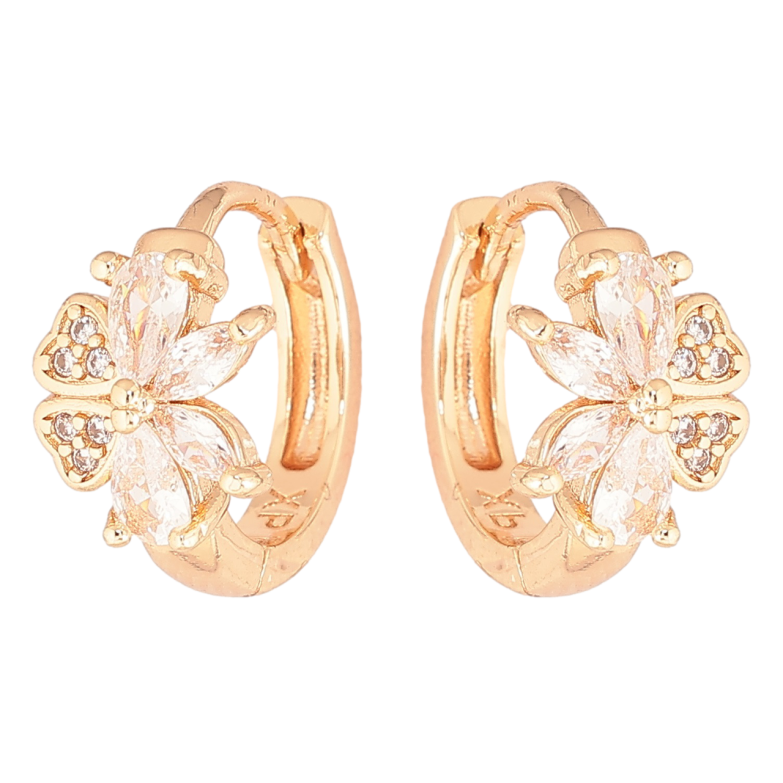 Сережки Xuping M&L Колір 18K колечка «Кришталеві квіточки» фото №2