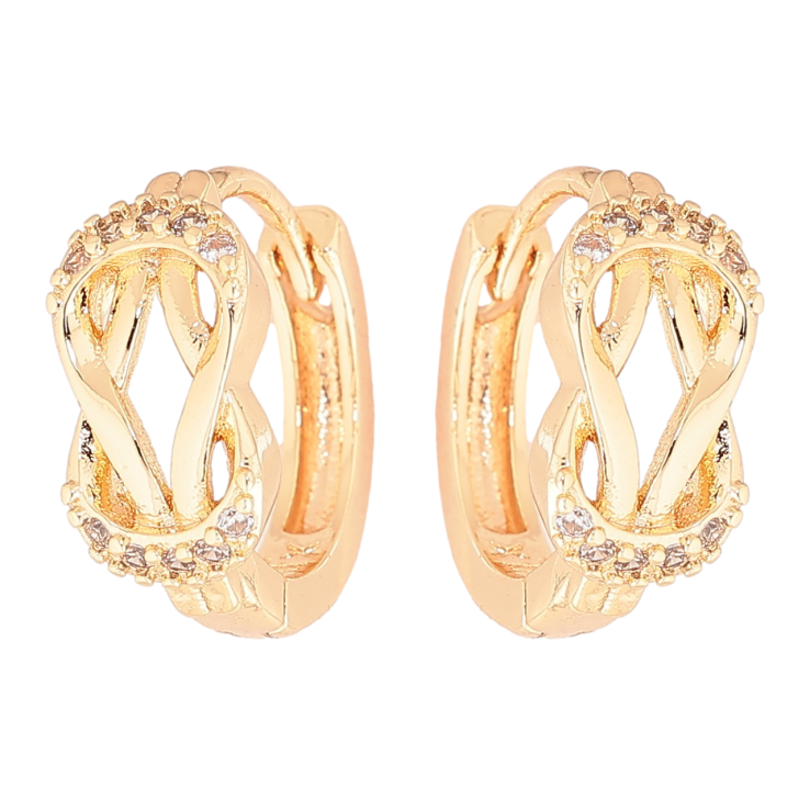 Серьги Xuping M&L Цвет 18K колечки Узор с кристаллами фото №14