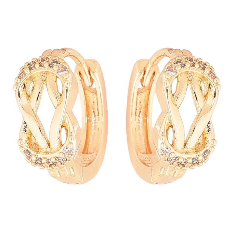 Сережки Xuping M&L Колір 18K колечка «Візерунок з кристалами» фото №3