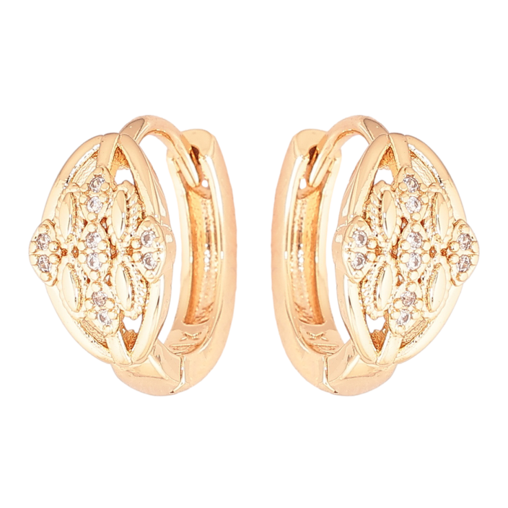 Серьги Xuping M&L Цвет 18K колечки Декоративный узор с кристаллами фото №21
