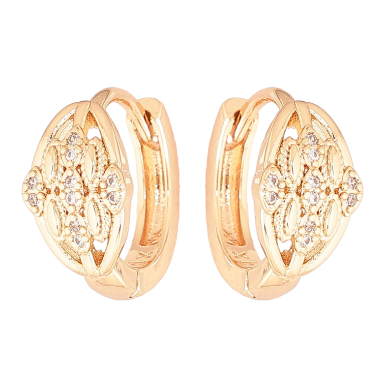 Серьги Xuping M&L Цвет 18K колечки Декоративный узор с кристаллами фото №1