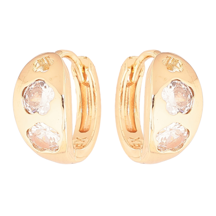 Серьги Xuping M&L Цвет 18K колечки Узор цветочки с кристаллами фото №22