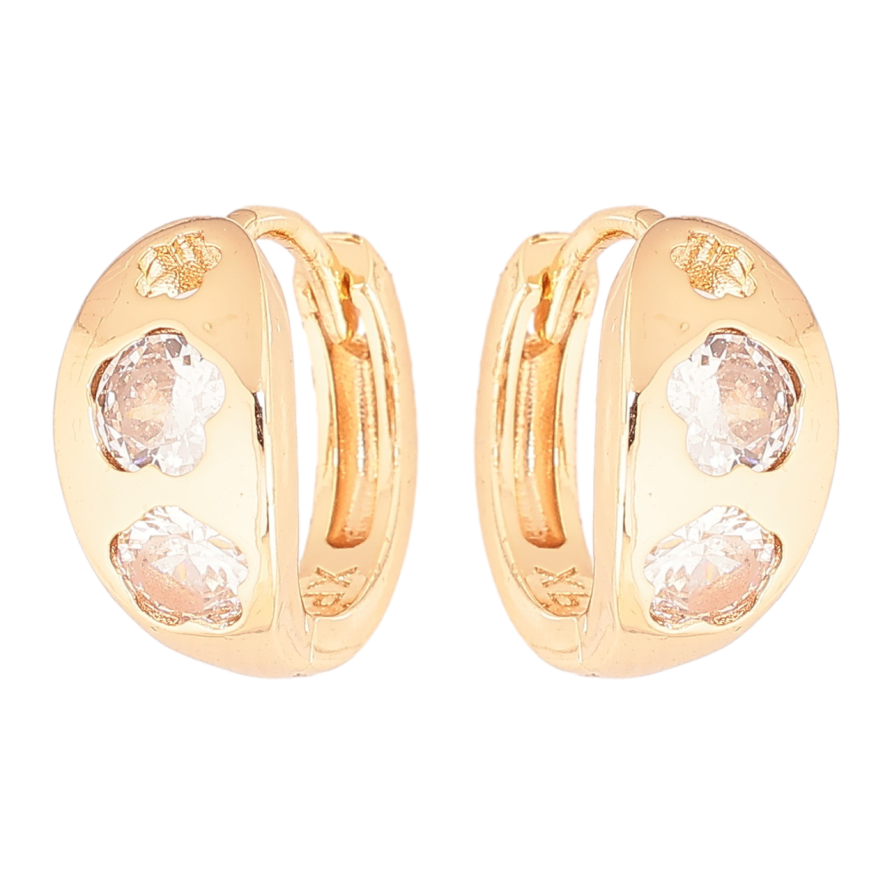 Сережки Xuping M&L Колір 18K колечка «Візерунок квіточки з кристалами» фото №1