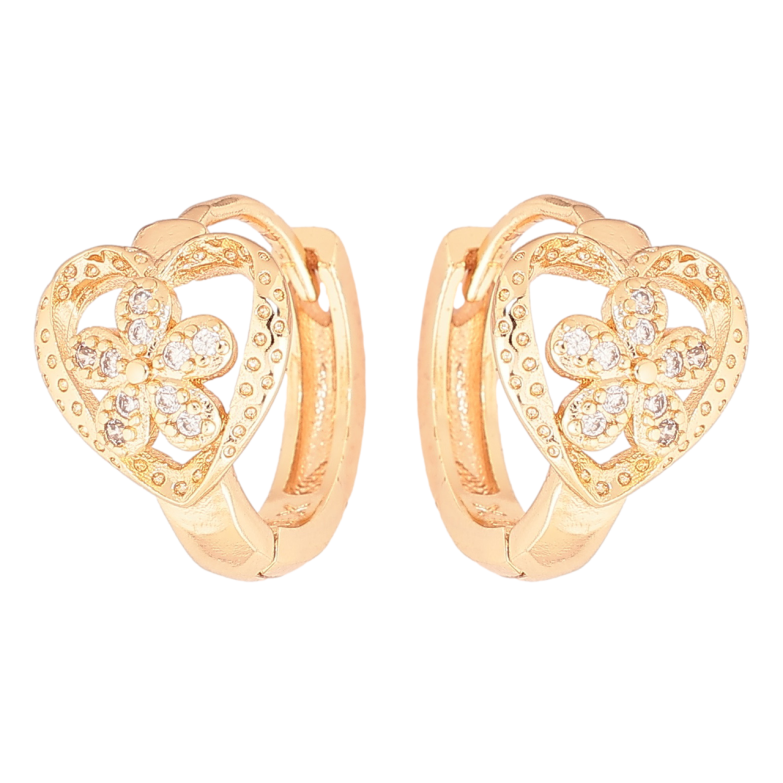 Сережки Xuping M&L Колір 18K колечка «Сердечка з квіточками» фото №9