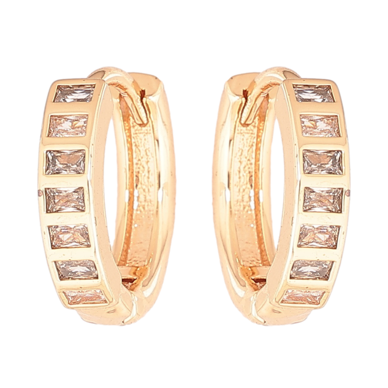 Сережки Xuping M&L Колір 18K колечка «Доріжки кристалів» фото №4