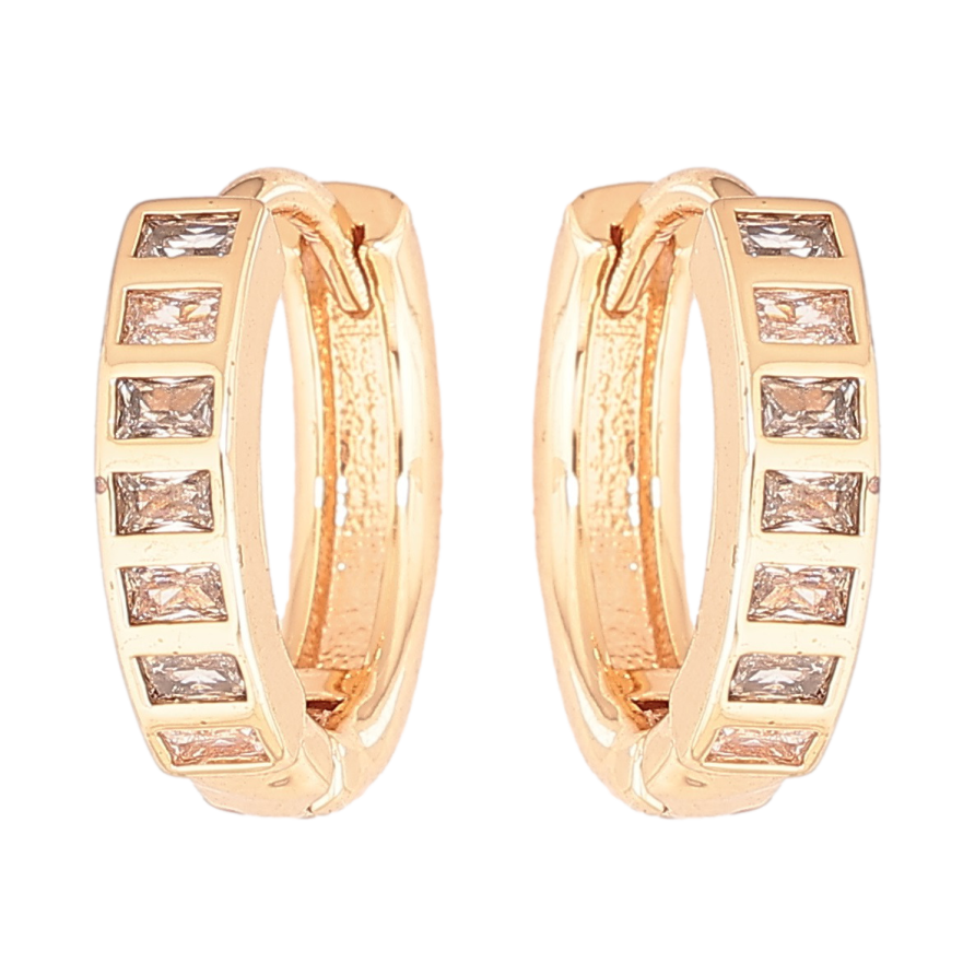 Серьги Xuping M&L Цвет 18K колечки Дорожки кристаллов фото №1