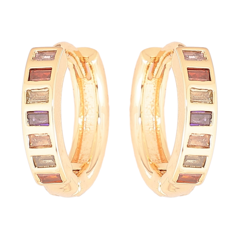 Сережки Xuping M&L Колір 18K колечка «Доріжки різнокольорових кристалів» фото №1