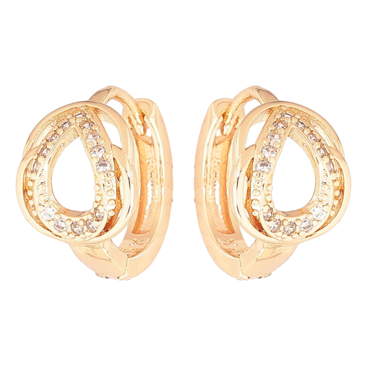 Сережки Xuping M&L Колір 18K колечка «Візерунок з кристалами» фото №23