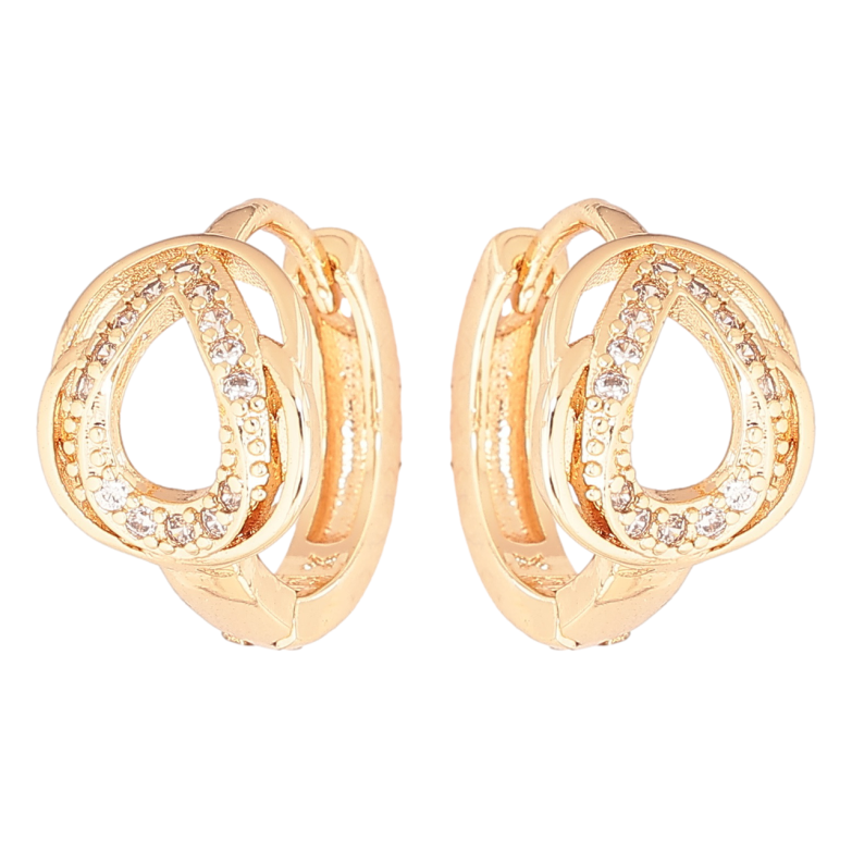 Сережки Xuping M&L Колір 18K колечка «Візерунок з кристалами» фото №7