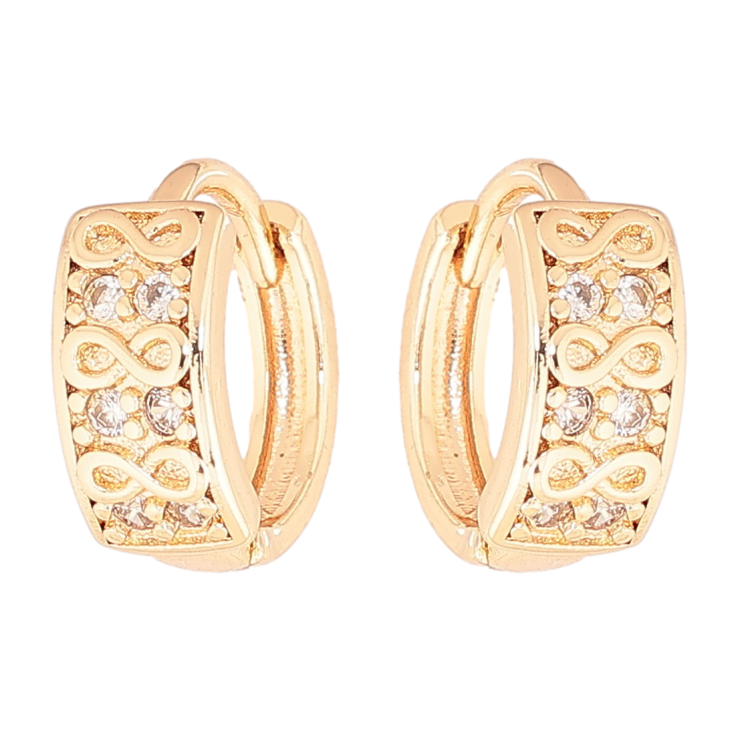 Серьги Xuping M&L Цвет 18K колечки Узор бесконечность с кристаллами фото №14