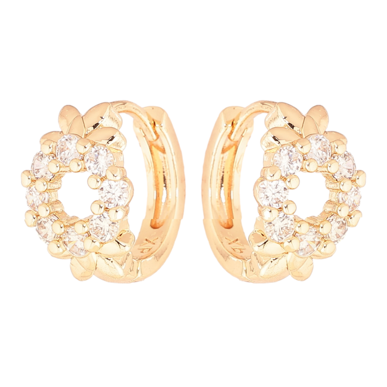 Серьги Xuping M&L Цвет 18K колечки Кристальные колечки фото №1