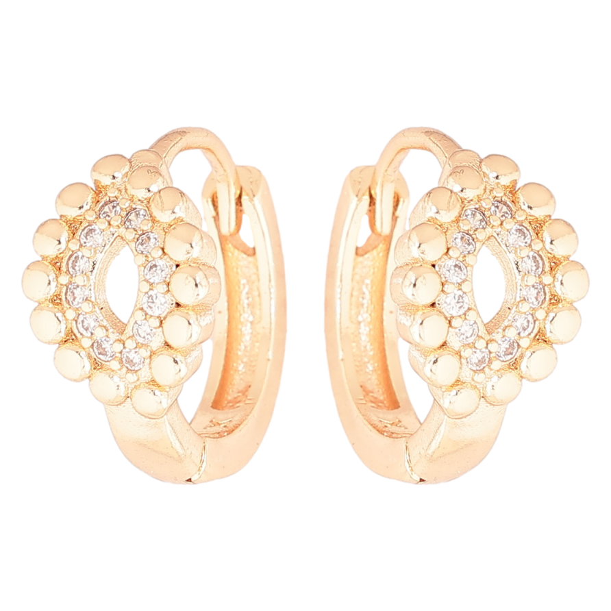 Серьги Xuping M&L Цвет 18K колечки Узор с кристаллами фото №1