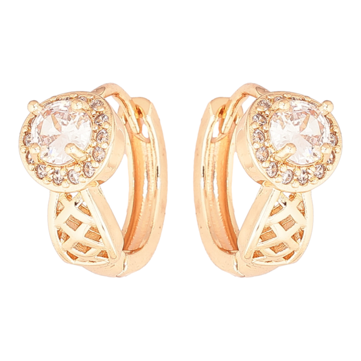 Серьги Xuping M&L Цвет 18K колечки Резной узор с кристаллами фото №16