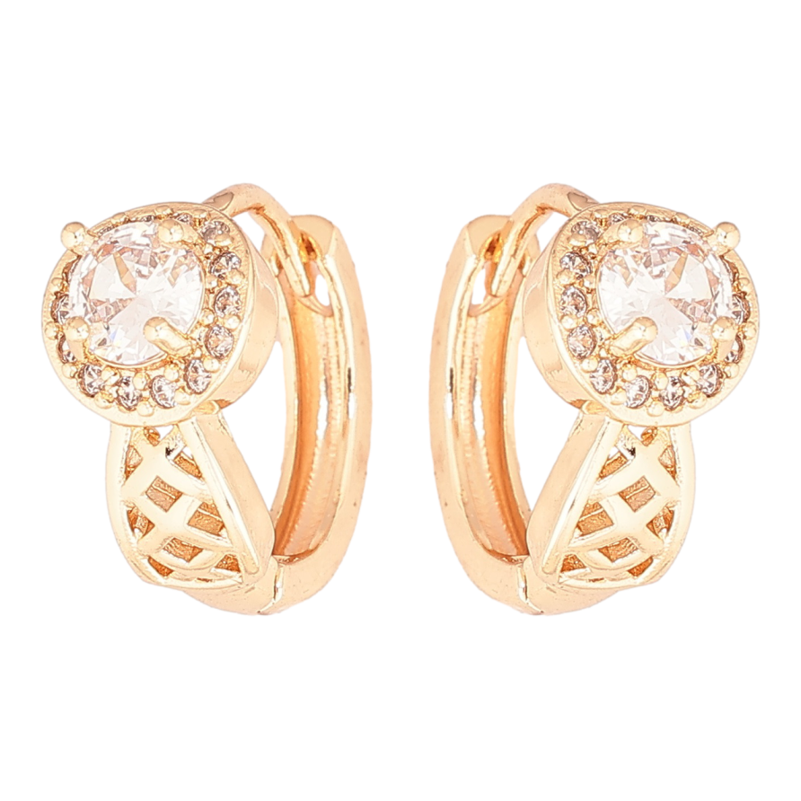 Серьги Xuping M&L Цвет 18K колечки Резной узор с кристаллами фото №1