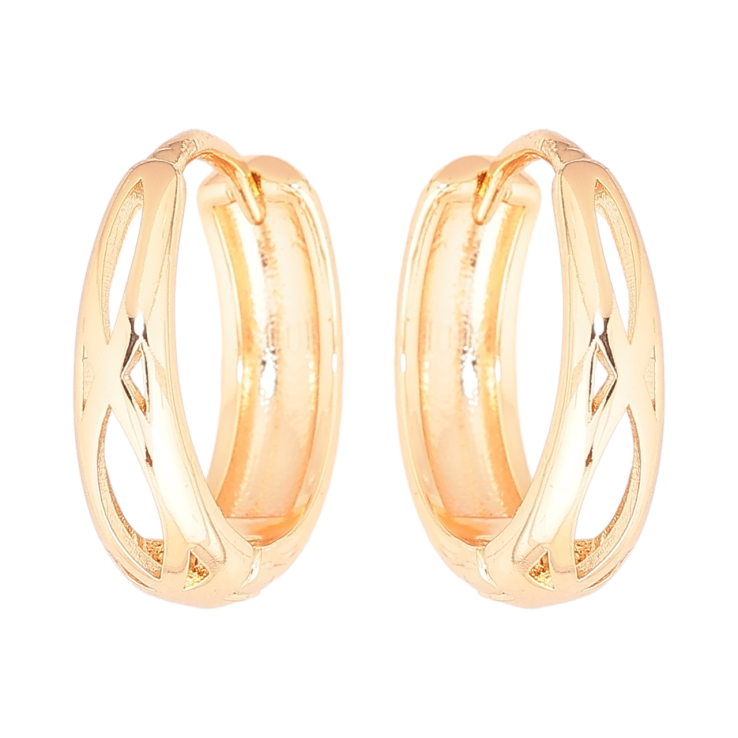 Серьги Xuping M&L Цвет 18K колечки Резной узор фото №15