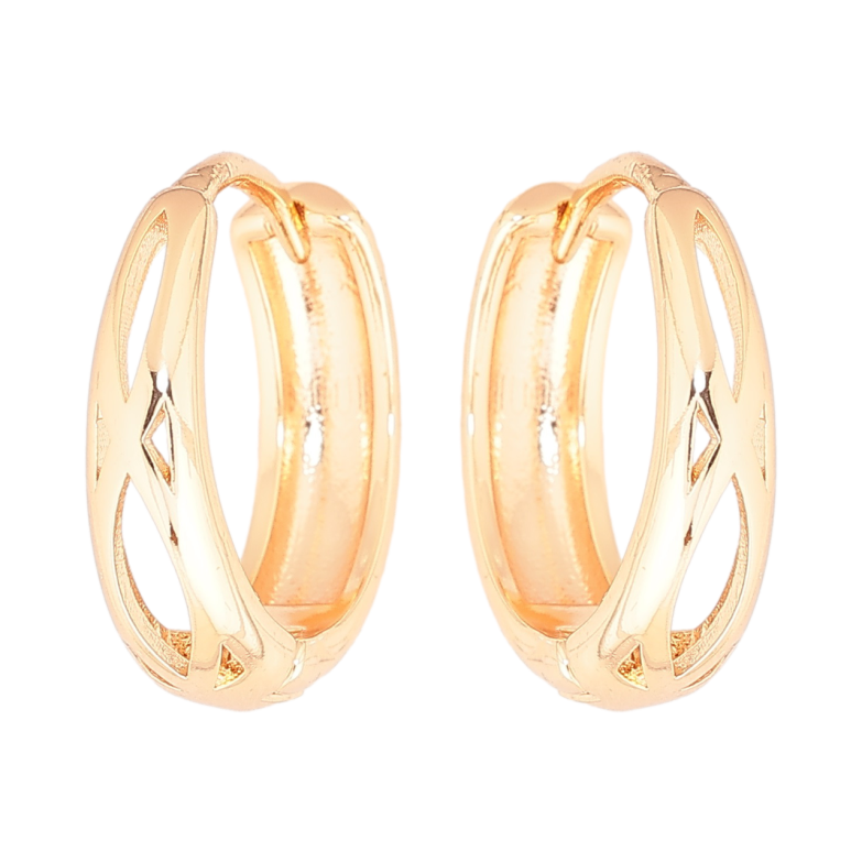 Серьги Xuping M&L Цвет 18K колечки Резной узор фото №1