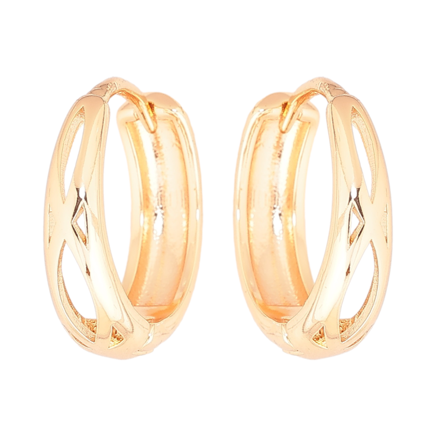 Серьги Xuping M&L Цвет 18K колечки Резной узор фото №1