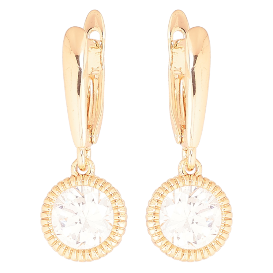 Серьги Xuping M&L Цвет 18K английский замок Кристальные подвески ø 10мм фото №1