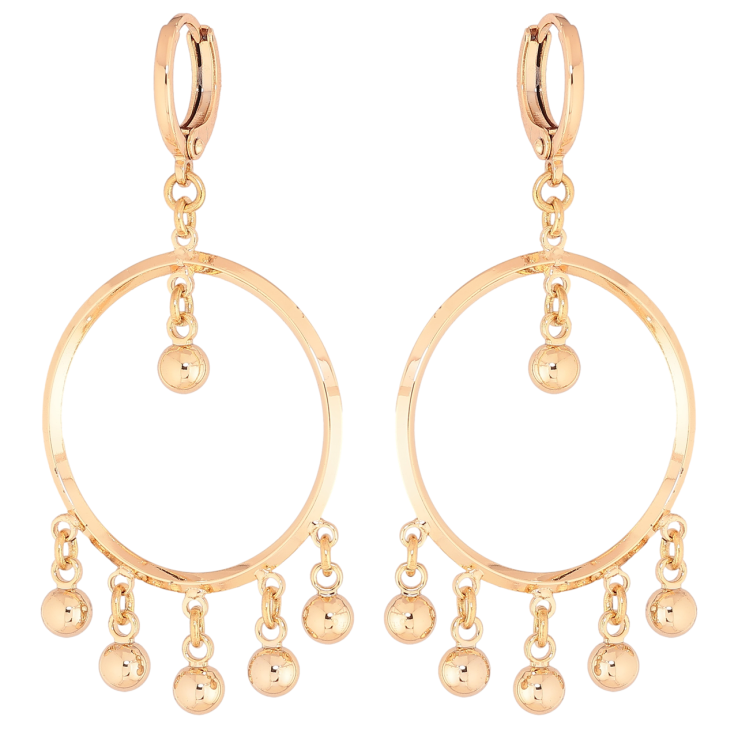 Серьги Xuping M&L Цвет 18K подвески на колечках Круглые подвески с шариками фото №20