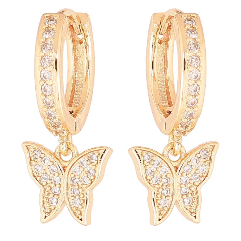 Серьги Xuping M&L Цвет 18K подвески на колечках Бабочки фото №3