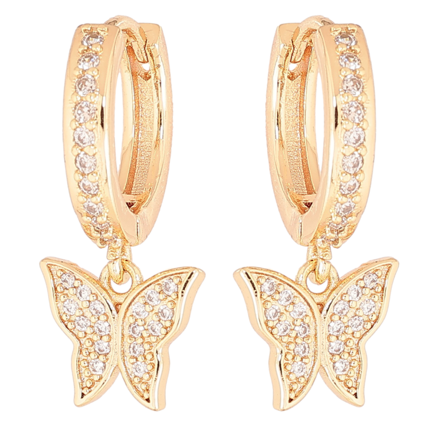 Серьги Xuping M&L Цвет 18K подвески на колечках Бабочки фото №1