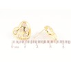 Серьги Xuping Позолота 14K пусеты Сердечки с кристаллами фото №2