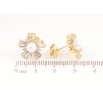 Серьги Xuping Позолота 14K пусеты Кристальные цветочки с жемчужинами фото №2