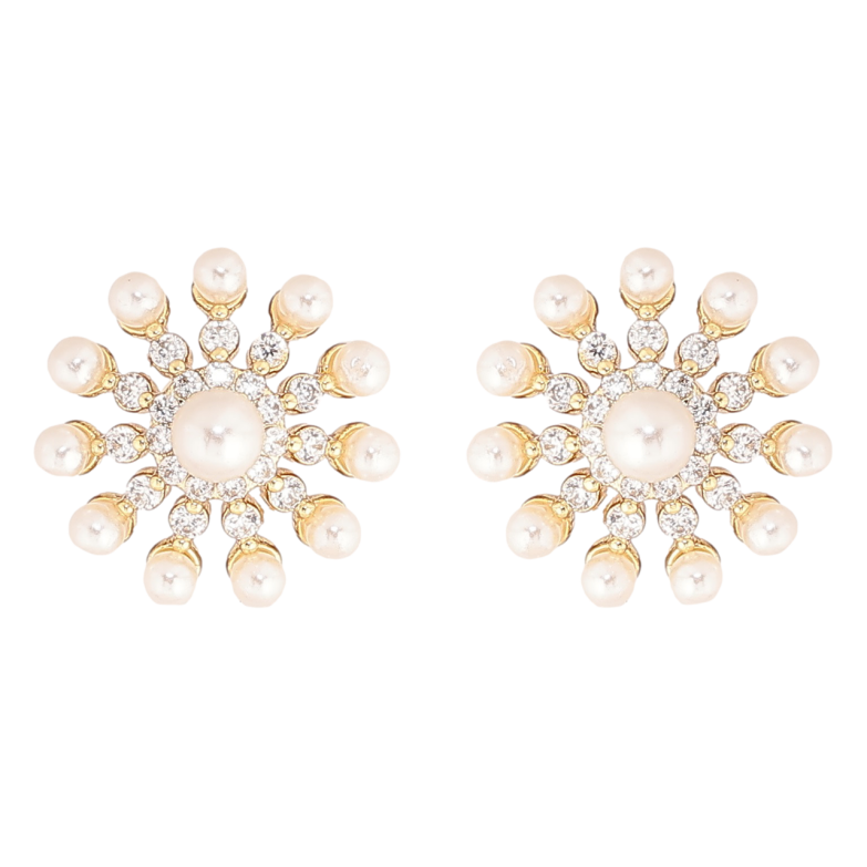 Сережки Xuping Позолота 14K пусети «Перлинні сніжинки» фото №20